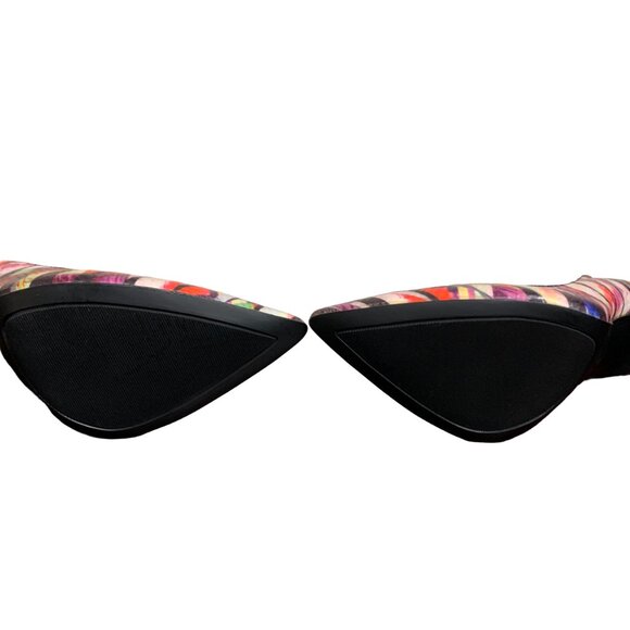 High Heels Stiletto Modern Setback Heel Pointed Toe Tatiana Multi Faux Snake 7M - Picture 5 of 10